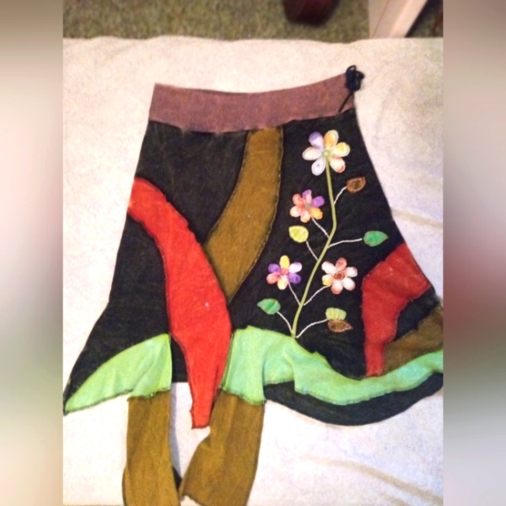Asymmetrical Hippie Patchwork skirt
